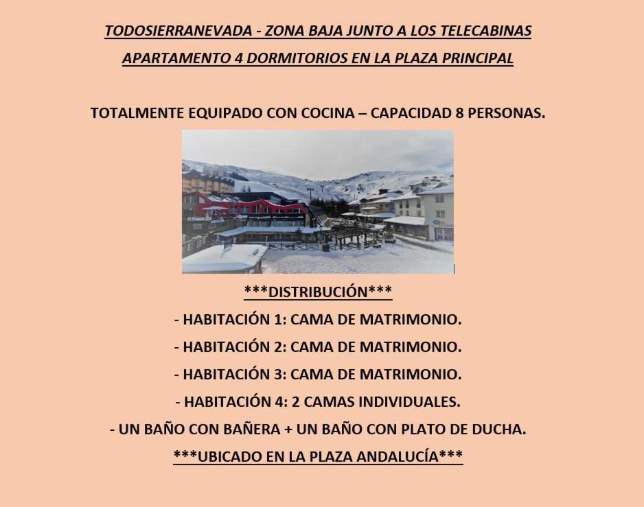 Todosierranevada Zona Baja - Apartamentos De 4 Dormitorios - Junto A Los Telecabinas Sierra Nevada Eksteriør bilde